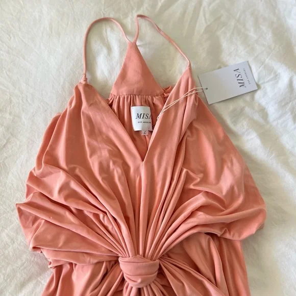 Misa Los Angeles Pink Mini Sundress Halter Sleeveless Cocktail Dress NWT - Picture 3 of 3